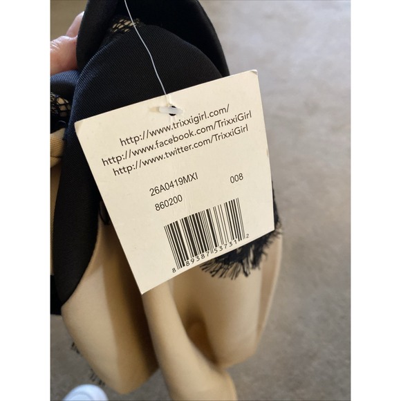 NWT TRIXXI BEIGE/BLACK STRAPLESS MINI DRESS WITH‎ LACE DETAIL SIZE 3 - Picture 13 of 16